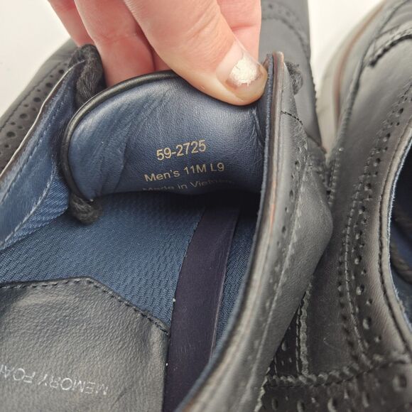 JOHNSTON & MURPHY Milson Long Wing Leather Derby Black Dress Shoes Men Size 11 M main image 5